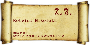 Kotvics Nikolett névjegykártya