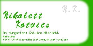 nikolett kotvics business card